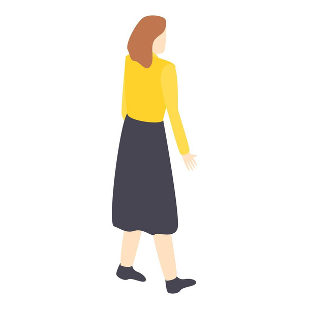 Walking woman icon, isometric style - Vector, imagen