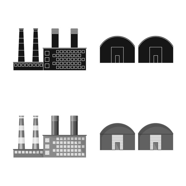 Isolated object of production and structure sign. Set of production and technology stock symbol for web. - Vector, Image