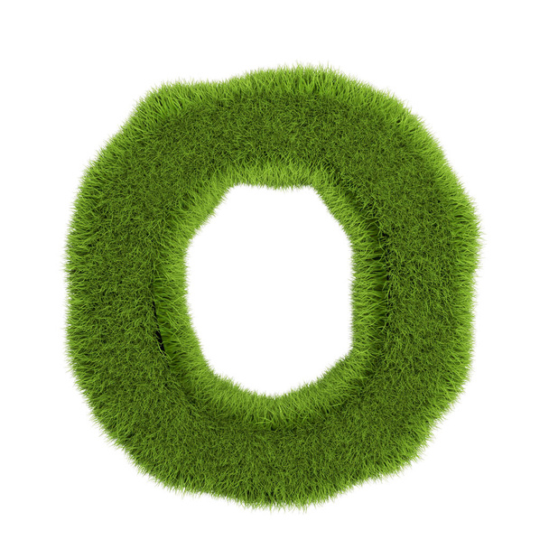 Carta de grama verde O isolado em fundo branco. Fonte para o seu design. Ilustração 3D
 - Foto, Imagem