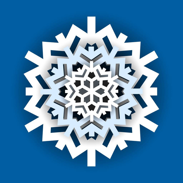 Schneeflocke Winterlese. Symbol des kalten Winters - Vektor, Bild