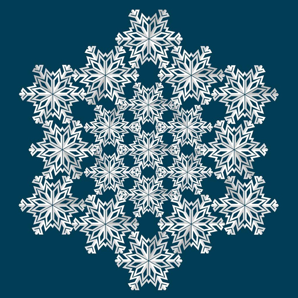 Copo de nieve vintage invierno. Símbolo del frío invierno - Vector, Imagen