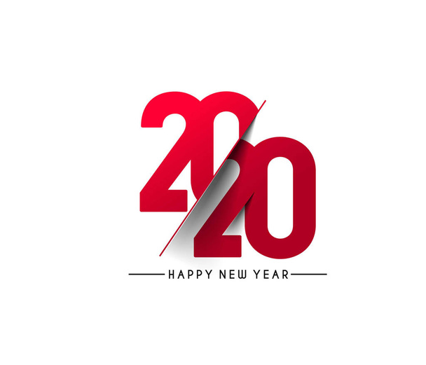 Happy New Year 2020 Text Typography Design Patter, Vector illust - Vektor, obrázek