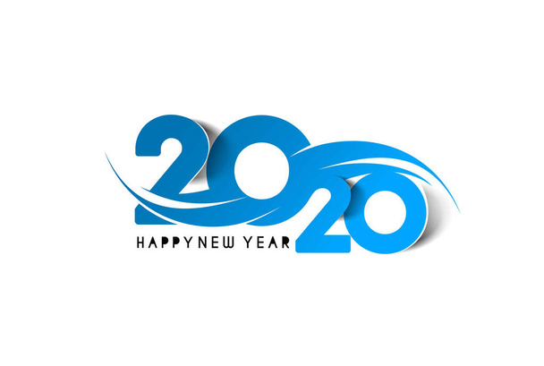 Feliz Año Nuevo 2020 Texto Tipografía Diseño Patter, Vector illust
 - Vector, imagen