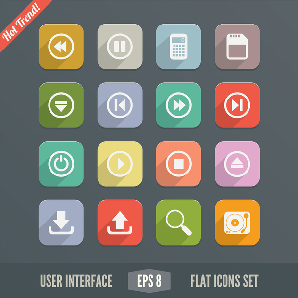 Flat User Interface Icons for Web and Mobile Applications - Wektor, obraz