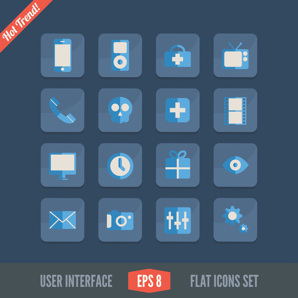 Flat User Interface Icons for Web and Mobile Applications - Vector, Image