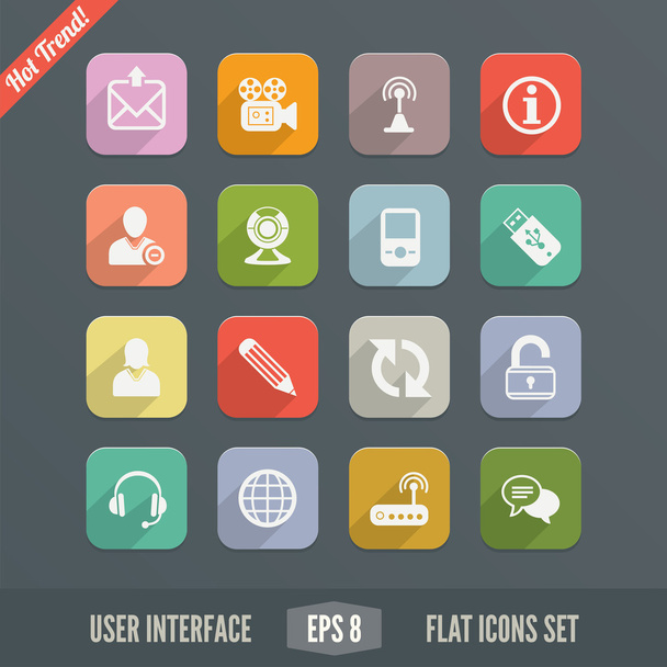 Flat User Interface Icons for Web and Mobile Applications - Wektor, obraz