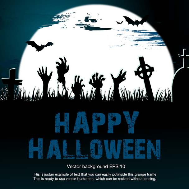 Gruselige Halloween-Nacht Hintergrund - Vektor, Bild