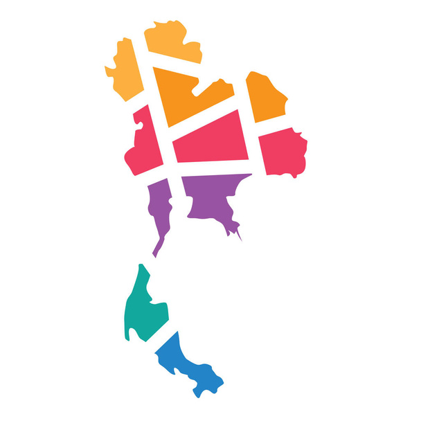 colorido geométrico Tailandia mapa- vector ilustración
 - Vector, Imagen