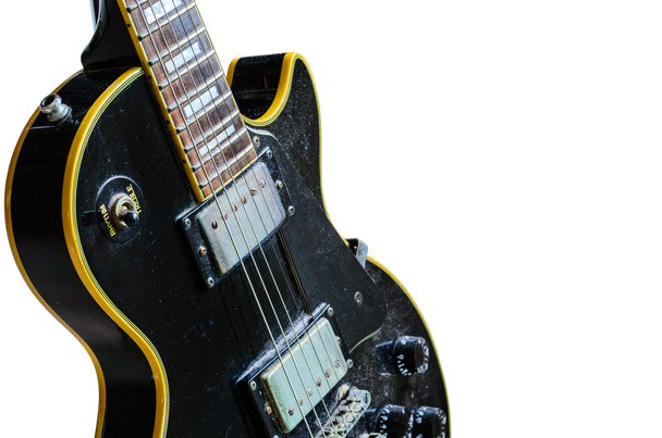 エレク トリック ギターのクローズ アップ - 写真・画像