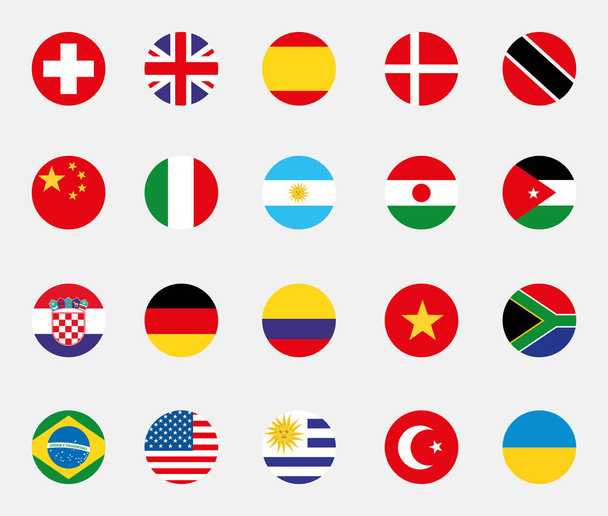 Σχέδιο διανυσματικού συνόλου εικονιδίων σημαίας - Διάνυσμα, εικόνα