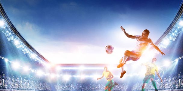 Football players play their best soccer match - Foto, imagen