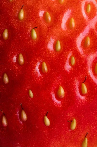 イチゴを閉めろマクロストロベリー種子 - 写真・画像