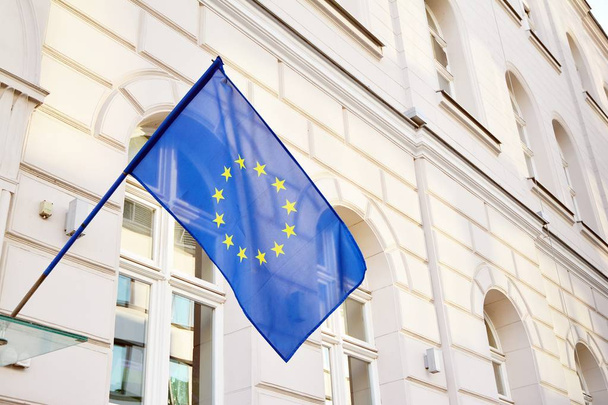 European Union flag waving on a historic building - Photo, Image