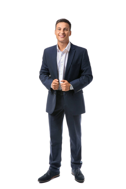 Portrait of handsome young businessman on white background - Foto, Imagem