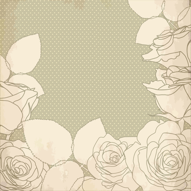 Seamless pattern with decorative roses flowers in retro colors. - Vektor, kép