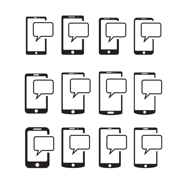 Handy-SMS-Symbol. Nachrichtensymbol im trendigen flachen Stil isoliert auf weißem Hintergrund. - Vektor, Bild