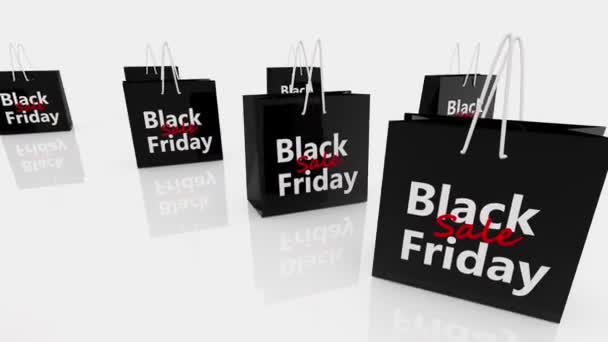  Black-Friday-Verkaufskonzept auf Einkaufstüten - Filmmaterial, Video