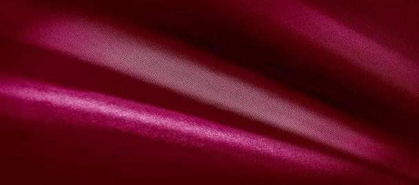 texture, red silk fabric panoramic photo. Silk Duke mood satin - - Photo, Image
