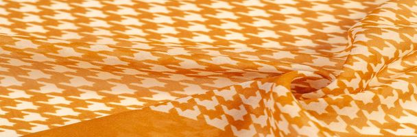 Textura, fondo, patrón, tela de seda, marrón sobre una espalda blanca
 - Foto, imagen