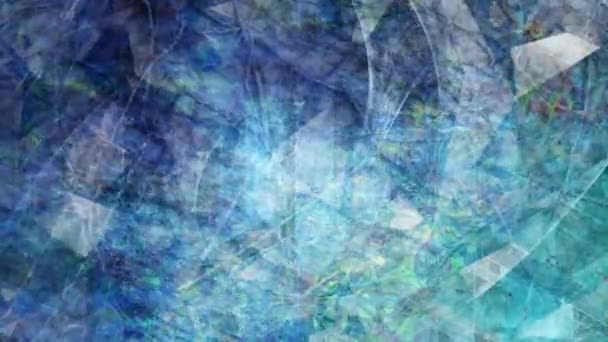 geometrisches blaues Glas mit digitalem Datenpartikelfluss - 4k nahtlose Schleifenbewegung Hintergrundanimation - Filmmaterial, Video