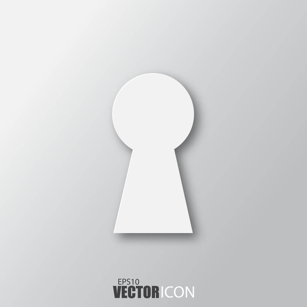 Kulcslyuk ikon fehér stílusban árnyék elszigetelt szürke backgro - Vektor, kép