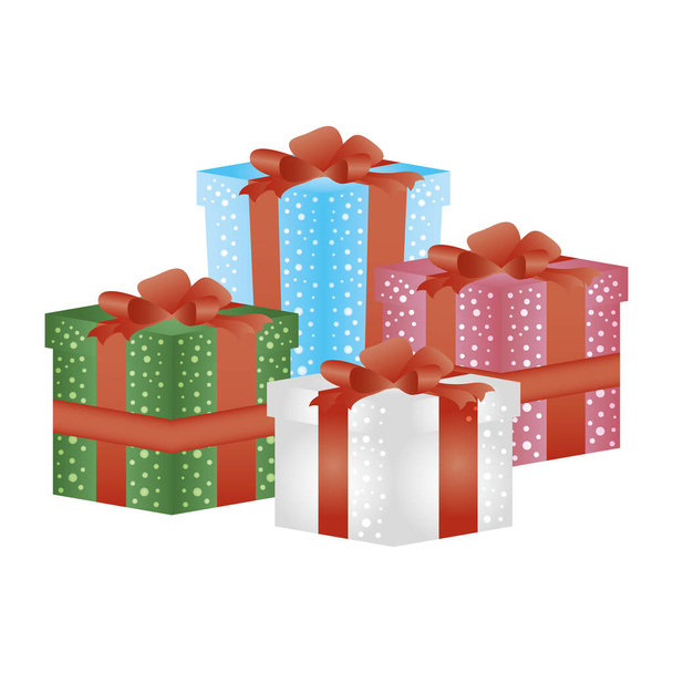 regalos cajas presenta iconos aislados - Vector, Imagen