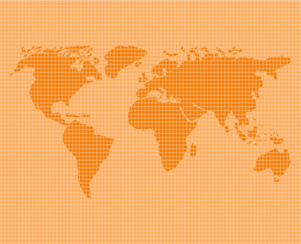 ドット オレンジ色の世界地図ベクター イラスト - ベクター画像