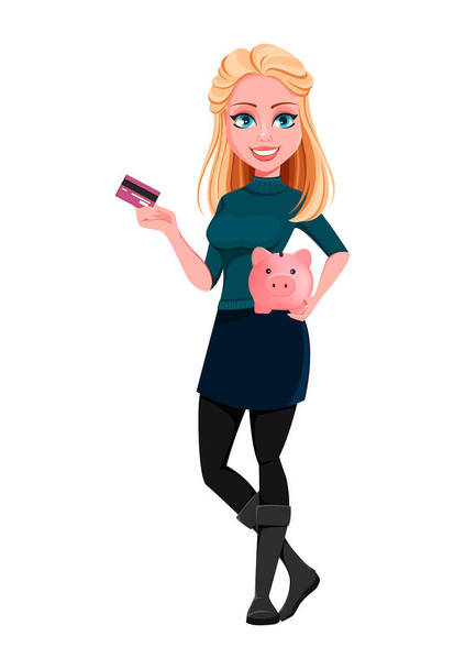 Young beautiful business woman  - Vector, Image