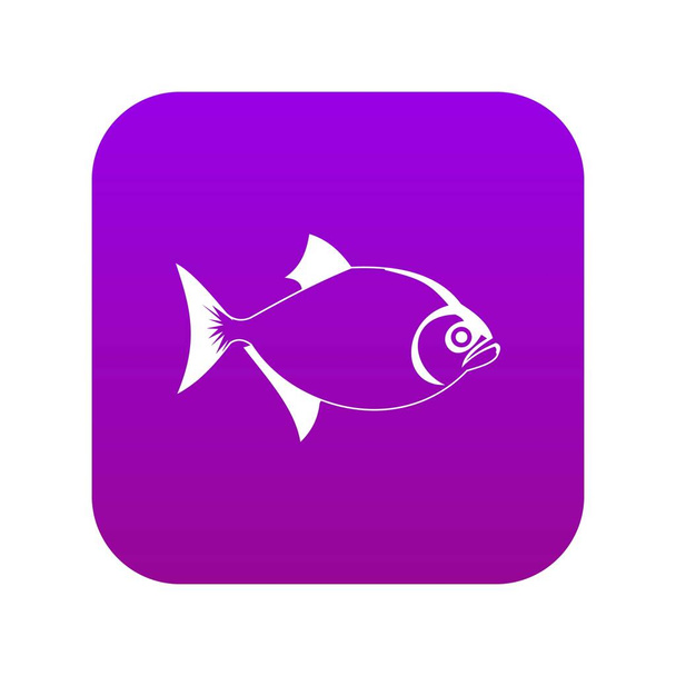 Fish icon digital purple - Wektor, obraz