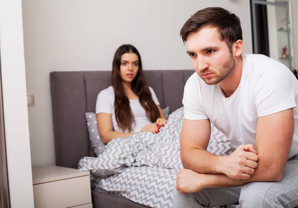Unhappy Married Couple and Sexual Problems Concept - Photo, Image