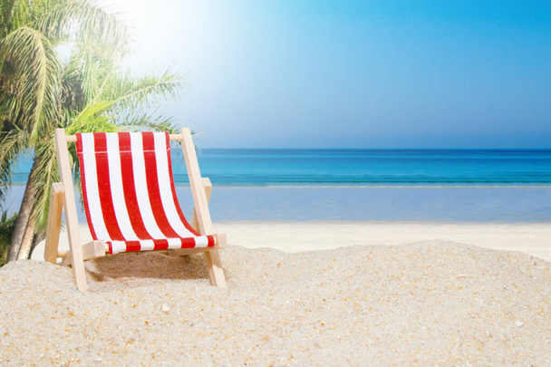 hamak na piasku plaży, letni krajobraz i wakacje - Zdjęcie, obraz