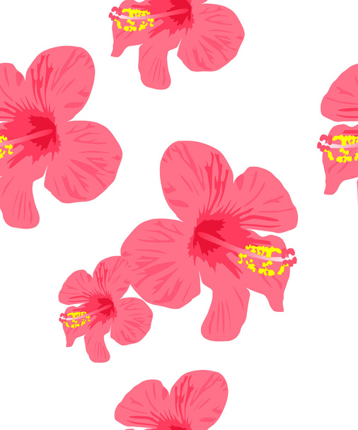 Hibiscus flower seamless Background - Vector, Image