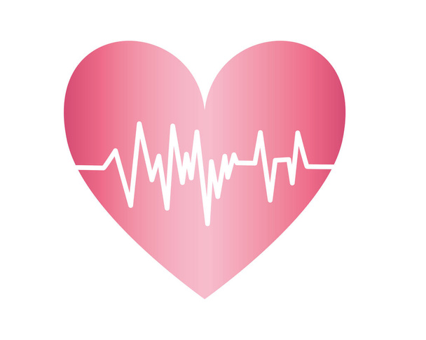 heart love campaign with pulse - Vector, Image