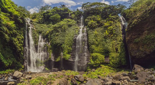 bali, fiji waterfall from the sekumbul waterfalls, indonesia, asia - Photo, image