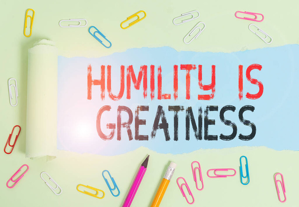 Conceptual hand writing showing Humility Is Greatness. Business photo text being Humble is a Virtue not to Feel overly Superior. - Photo, Image