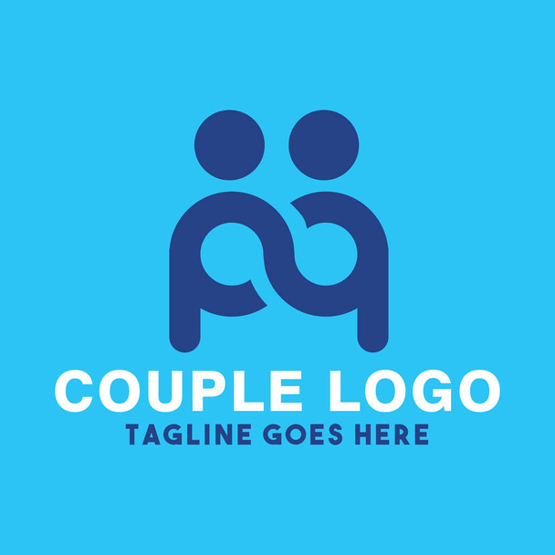 Ispirazione di progettazione di logo della coppia per l'affare e la società
 - Vettoriali, immagini