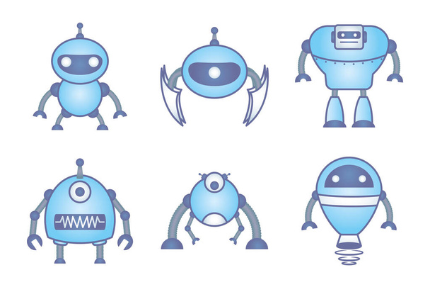 paquet de robots cyborg set icônes
 - Vecteur, image