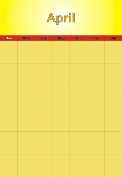 Modèle de mise en page du calendrier.Avril
 - Photo, image