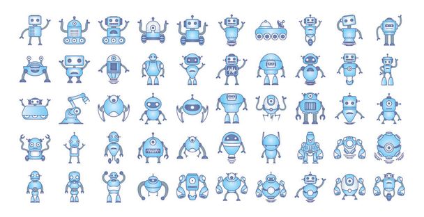 paquet de robots cyborg set icônes
 - Vecteur, image