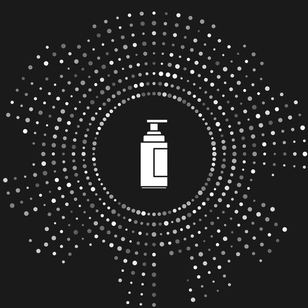 White Cream or lotion cosmetic tube icon isolated on grey background. Body care products for men. Abstract circle random dots. Vector Illustration - Vector, Image