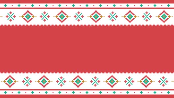 Text placeholder. Traditional Lapland vector pattern, Sami people folk art design, knitting and embroidery Nordic, Scandinavian retro ornaments from Norway, Sweden, Finland, Ukraine, Poland and Russia - Footage, Video