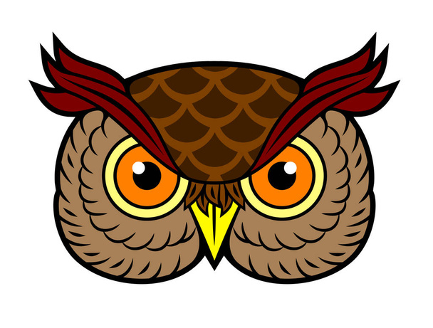 portrait of owl, eagle owl - Vector, afbeelding
