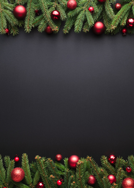 Рождество или Новый год черный фон с границей
 - Фото, изображение