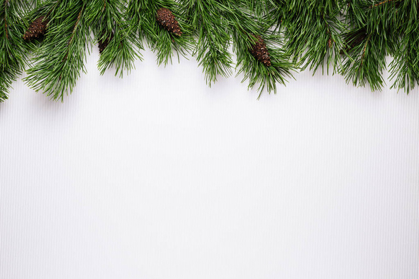 Vánoce nebo Nový rok bílé pozadí s ohraničením - Fotografie, Obrázek