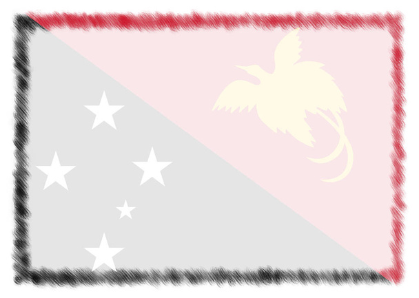 Border made with Papua New Guinea national flag. - Photo, Image
