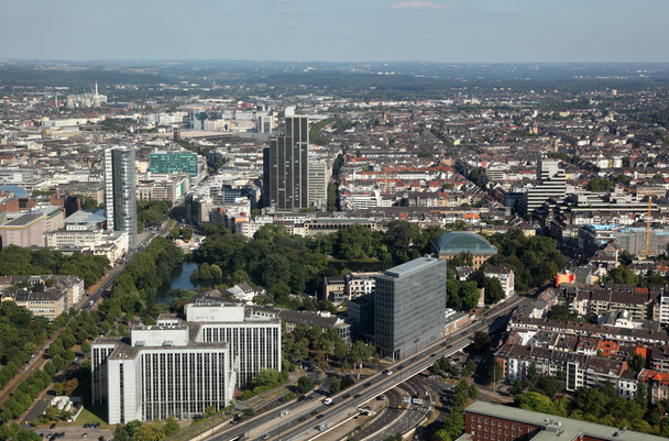 Aerial view of downtown Dusseldorf, Germany - Fotó, kép