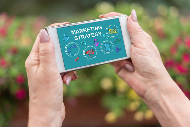Marketing strategy concept on a smartphone - Foto, Imagem