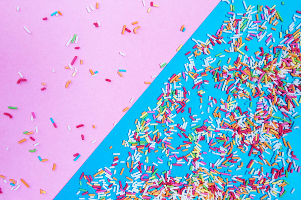 Multicolored confetti on  background top view - Foto, Imagen
