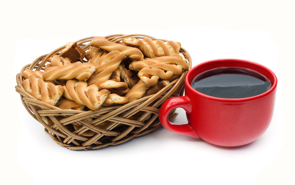cup of coffee and cookies - Fotoğraf, Görsel