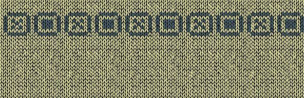 Seamless handmade vector knitted border. Natural colors, fair isle style - Vector, Image